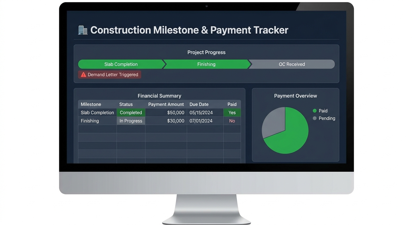 Construction-Linked Payment Milestone Tracking